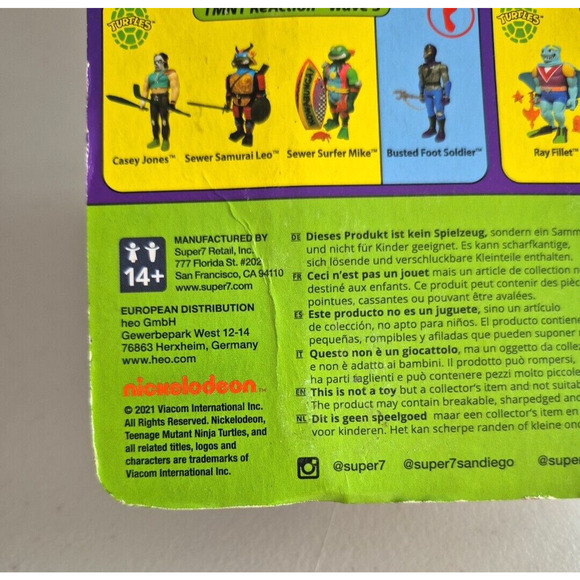 Teenage Mutant Ninja Turtles Reaction Super 7 TMNT Ray Fillet Figure Collectible - Picture 16 of 16